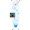 Brabantia Size B Ironing Board (49×15 in) 7 Height Options, Solid Steam Unit Rest Holder (Denim Black) Non-Slip Feet, Anti-Collapse Child Locks(Ice Water)