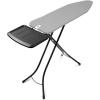 Brabantia Size B Ironing Board (49×15 in) 7 Height Options, Solid Steam Unit Rest Holder (Denim Black) Non-Slip Feet, Anti-Collapse Child Locks(Metalized)