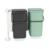 Brabantia Sort & Go Kitchen Countertop Food Scraps Compost Bin | XS / 1.6 Gal / 6L | Light Gray | Removable Stay-Open Lid, Carry Handle, Easy-Clean Recycling Box | Wall-Mounting Bracket Included(Gray / Jade Green)