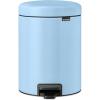 Brabantia Step-On XS Trash Can | Metallic Gold | 0.8 Gallon / 3L | Bathroom, Bedroom, Office Trash Can with Light Pedal Opening, Handle & Removable Inner Bucket | 6.6 x 9.3 x 10.4 | + Trash Bags(Dreamy Blue)