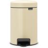 Brabantia Step-On XS Trash Can | Metallic Gold | 0.8 Gallon / 3L | Bathroom, Bedroom, Office Trash Can with Light Pedal Opening, Handle & Removable Inner Bucket | 6.6 x 9.3 x 10.4 | + Trash Bags(Almond)
