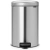 Brabantia Step-On XS Trash Can | Metallic Gold | 0.8 Gallon / 3L | Bathroom, Bedroom, Office Trash Can with Light Pedal Opening, Handle & Removable Inner Bucket | 6.6 x 9.3 x 10.4 | + Trash Bags(Matt Steel)
