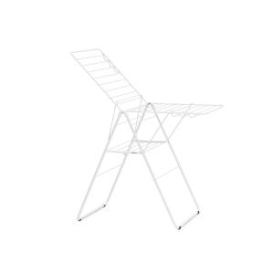 Brabantia HangOn Clothes Drying Rack | 82ft (25m) | White | Large Indoor Clothes Airer Laundry Stand with 2 Fold-Out Wings & Hanger Hooks, Folds Flat | Fits 2 Full Loads(Fresh White)