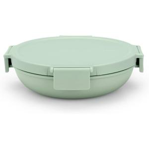 Brabantia Make & Take Lunch Bowl (Dark Gray) 100% Leakproof, Convenient Flat Design, Microwave & Freezer Safe, Pasta, Noodles, Meal Prep Container(Jade Green)