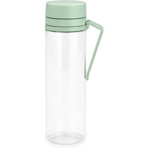 Brabantia Make & Take Water Bottle with Fruit Sieve (Jade Green) 17 fl oz Travel Drinking Bottle with Handle/Belt Clip & Infuser, BPA-Free, Leakproof, Dishwasher Safe(Jade Green)