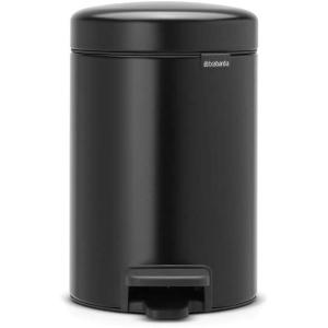 Brabantia New Icon Step Trash Can (0.8 Gal/Matt Black) Soft Closing Kitchen Garbage/Recycling Can with Removable Bucket(Matt Black)
