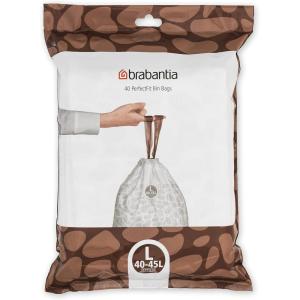 Brabantia PerfectFit Trash Bags (Size O/8 Gal) Thick Plastic Trash Can Liners with Drawstring Handles (40 Bags)(White – Code L)