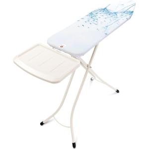Brabantia Size B Ironing Board (49×15 in) 7 Height Options, Solid Steam Unit Rest Holder (Denim Black) Non-Slip Feet, Anti-Collapse Child Locks(Cotton Flower)