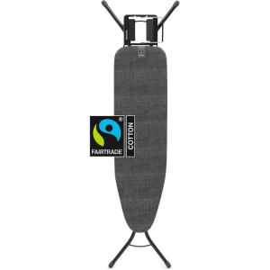 Brabantia Size B Ironing Board (49×15 in) 7 Height Options, Solid Steam Unit Rest Holder (Denim Black) Non-Slip Feet, Anti-Collapse Child Locks(Denim Black)