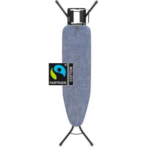 Brabantia Size B Ironing Board (49×15 in) 7 Height Options, Solid Steam Unit Rest Holder (Denim Black) Non-Slip Feet, Anti-Collapse Child Locks(Denim Blue)
