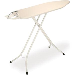 Brabantia Size B Ironing Board (49×15 in) 7 Height Options, Solid Steam Unit Rest Holder (Denim Black) Non-Slip Feet, Anti-Collapse Child Locks(Ecru)