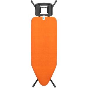 Brabantia Size B Ironing Board (49×15 in) 7 Height Options, Solid Steam Unit Rest Holder (Denim Black) Non-Slip Feet, Anti-Collapse Child Locks(Happy Glow)