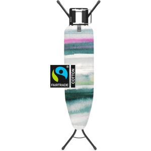 Brabantia Size B Ironing Board (49×15 in) 7 Height Options, Solid Steam Unit Rest Holder (Denim Black) Non-Slip Feet, Anti-Collapse Child Locks(Morning Breeze)