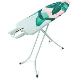 Brabantia Size B Ironing Board (49×15 in) 7 Height Options, Solid Steam Unit Rest Holder (Denim Black) Non-Slip Feet, Anti-Collapse Child Locks(Tropical Leaves)