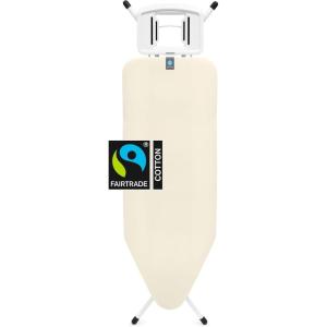 Brabantia Size C Ironing Board (49×18 in) 7 Height Options, Solid Steam Iron Rest Holder (Ecru) Non-Slip Feet, Anti-Collapse Child Locks(Ecru)