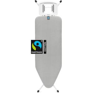 Brabantia Size C Ironing Board (49×18 in) 7 Height Options, Solid Steam Iron Rest Holder (Ecru) Non-Slip Feet, Anti-Collapse Child Locks(Metallized)