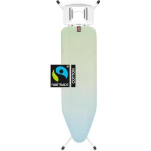 Brabantia Size C Ironing Board (49×18 in) 7 Height Options, Solid Steam Iron Rest Holder (Ecru) Non-Slip Feet, Anti-Collapse Child Locks(Soothing Sea)