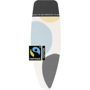 Brabantia Size D (53 x 18 in) Replacement Ironing Board Cover with Thick Foam & Felt Padding (Denim Black) Easy-Fit, 100% Cotton(Spring Bubbles)