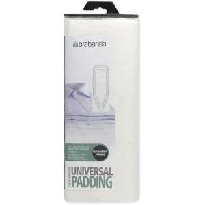 Brabantia Size D (53 x 18 in) Replacement Ironing Board Cover with Thick Foam & Felt Padding (Denim Black) Easy-Fit, 100% Cotton(White)