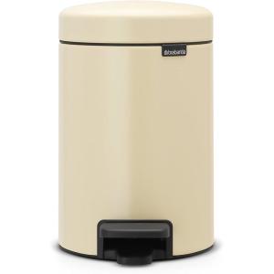 Brabantia Step-On XS Trash Can | Metallic Gold | 0.8 Gallon / 3L | Bathroom, Bedroom, Office Trash Can with Light Pedal Opening, Handle & Removable Inner Bucket | 6.6 x 9.3 x 10.4 | + Trash Bags(Almond)