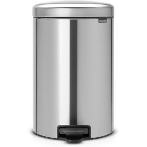 Brabantia Step-On XS Trash Can | Metallic Gold | 0.8 Gallon / 3L | Bathroom, Bedroom, Office Trash Can with Light Pedal Opening, Handle & Removable Inner Bucket | 6.6 x 9.3 x 10.4 | + Trash Bags(Matt Steel)