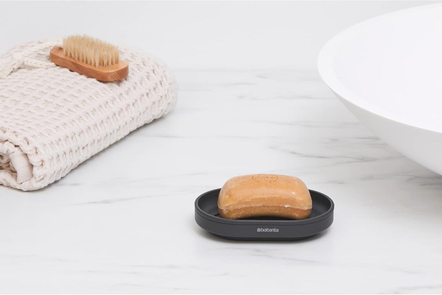 image:imageBrabantia Mindset Soap Dish Mineral Infinite Gray AntiRust Metal NonSlip Basin Soap Tray Holder for Bathroom Shower Kitchen Sink