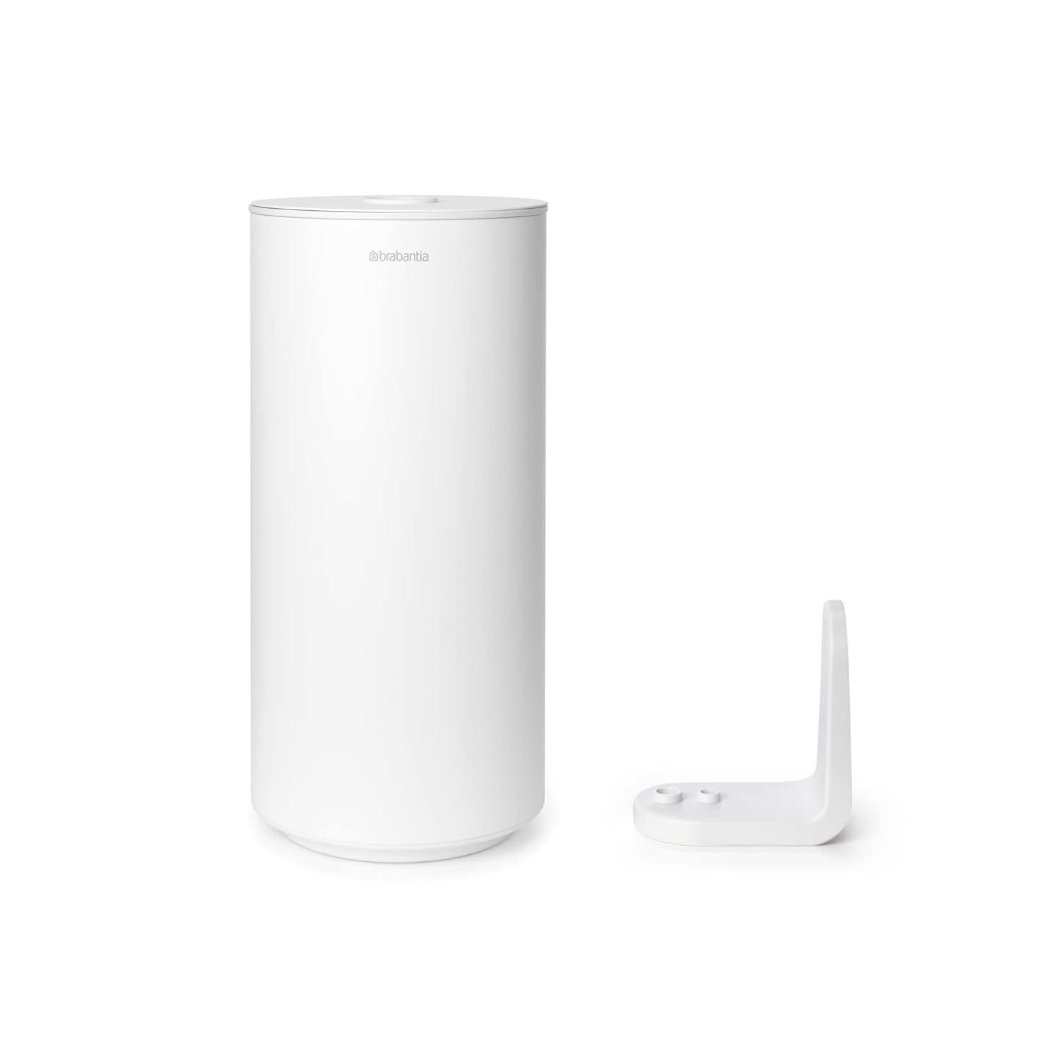 image:imageBrabantia Mindset Toilet Roll Dispenser Mineral Fresh White AntiRust Discreet Bathroom Tissue Holder 2 Spare Rolls 537 WallMountable Tidy Storage