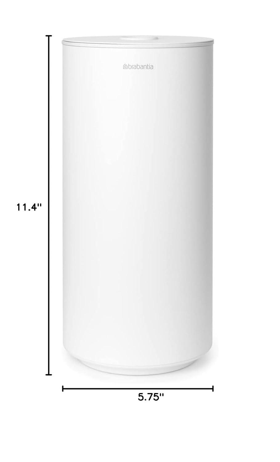 image:imageBrabantia Mindset Toilet Roll Dispenser Mineral Fresh White AntiRust Discreet Bathroom Tissue Holder 2 Spare Rolls 537 WallMountable Tidy Storage