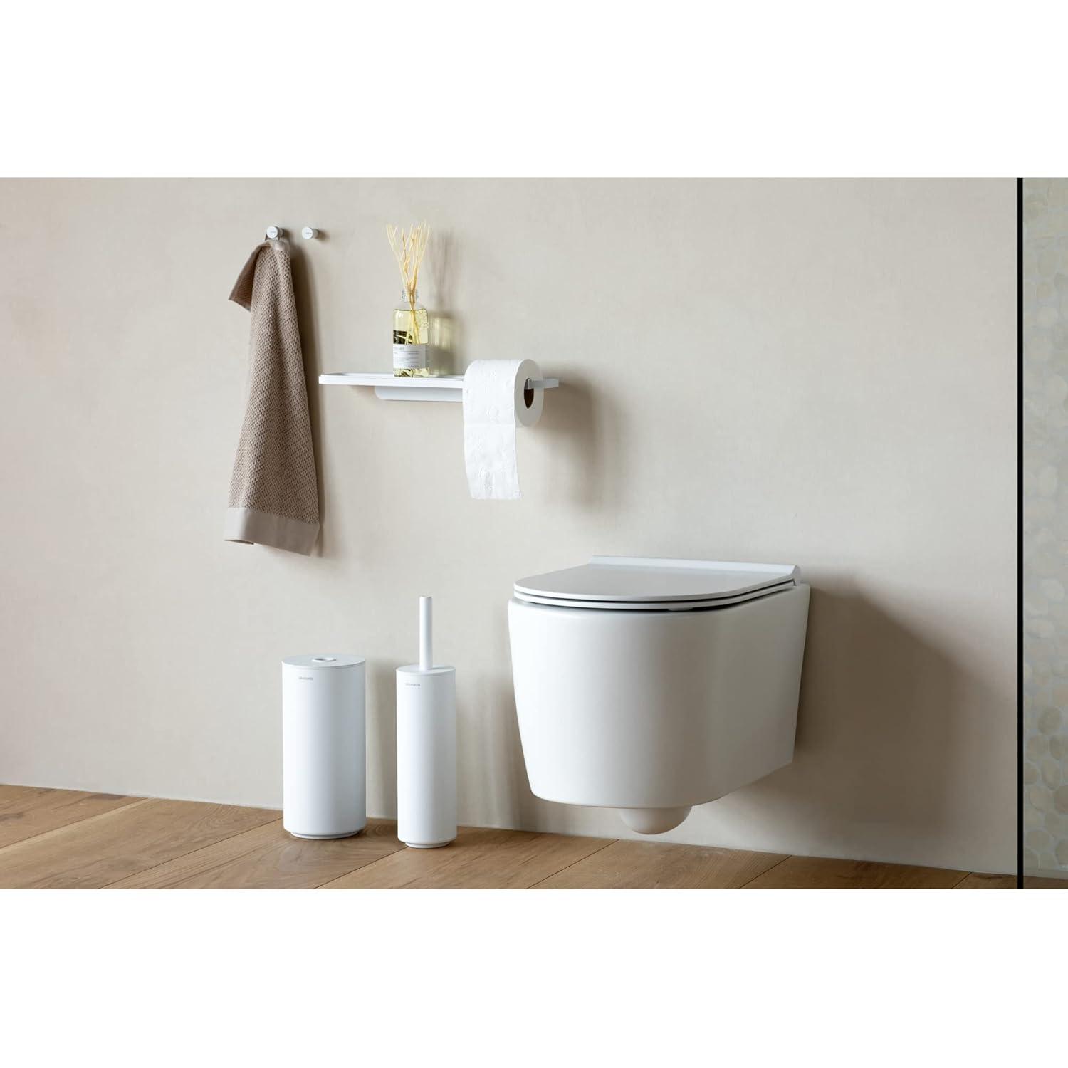 image:imageBrabantia Mindset Toilet Roll Dispenser Mineral Fresh White AntiRust Discreet Bathroom Tissue Holder 2 Spare Rolls 537 WallMountable Tidy Storage