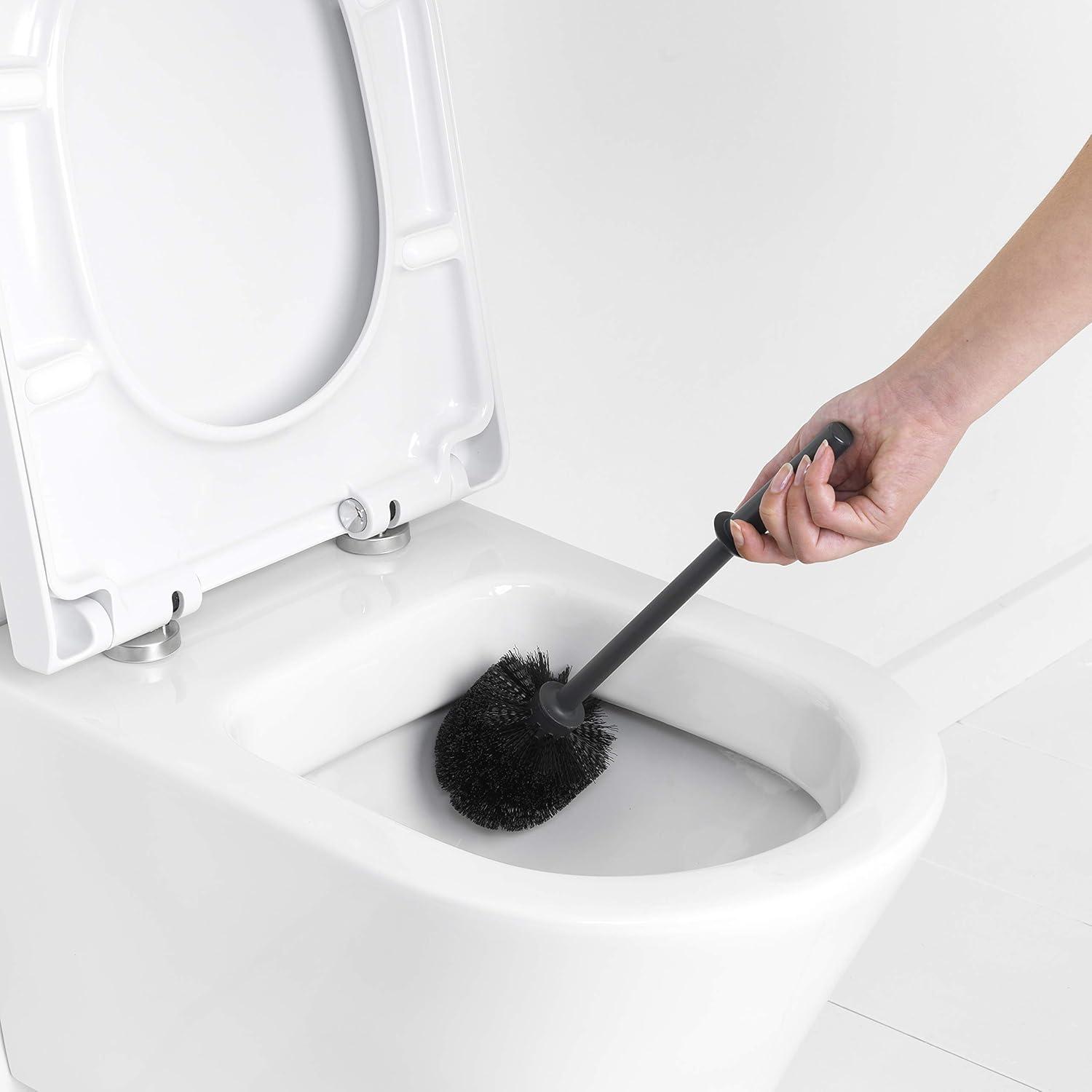 image:imageBrabantia ReNewToilet Brush amp Holder Set Matt Black FreeStanding NonSlipScratch Base Hygenic Discreet Toilet Bowl CleanerMatt SteelBlack