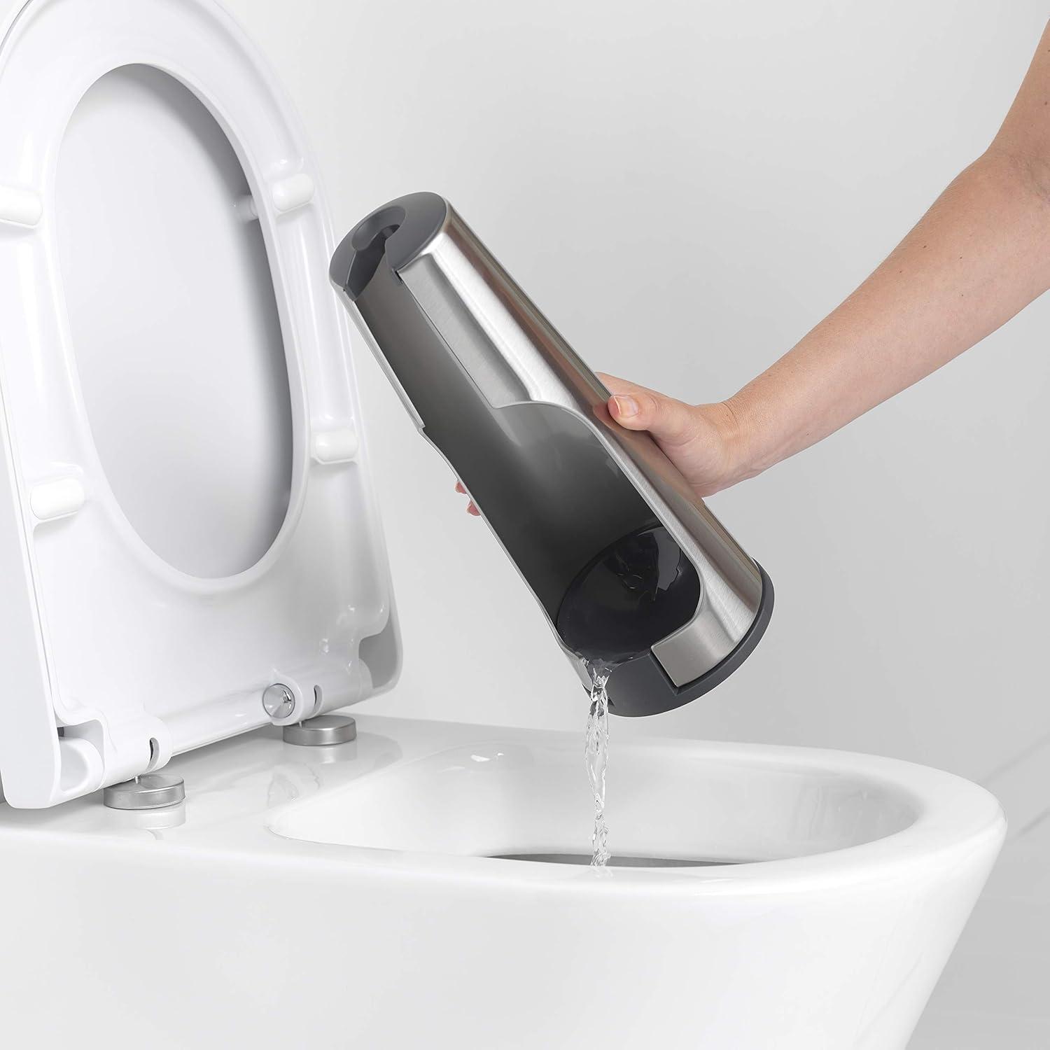 image:imageBrabantia ReNewToilet Brush amp Holder Set Matt Black FreeStanding NonSlipScratch Base Hygenic Discreet Toilet Bowl CleanerMatt SteelBlack