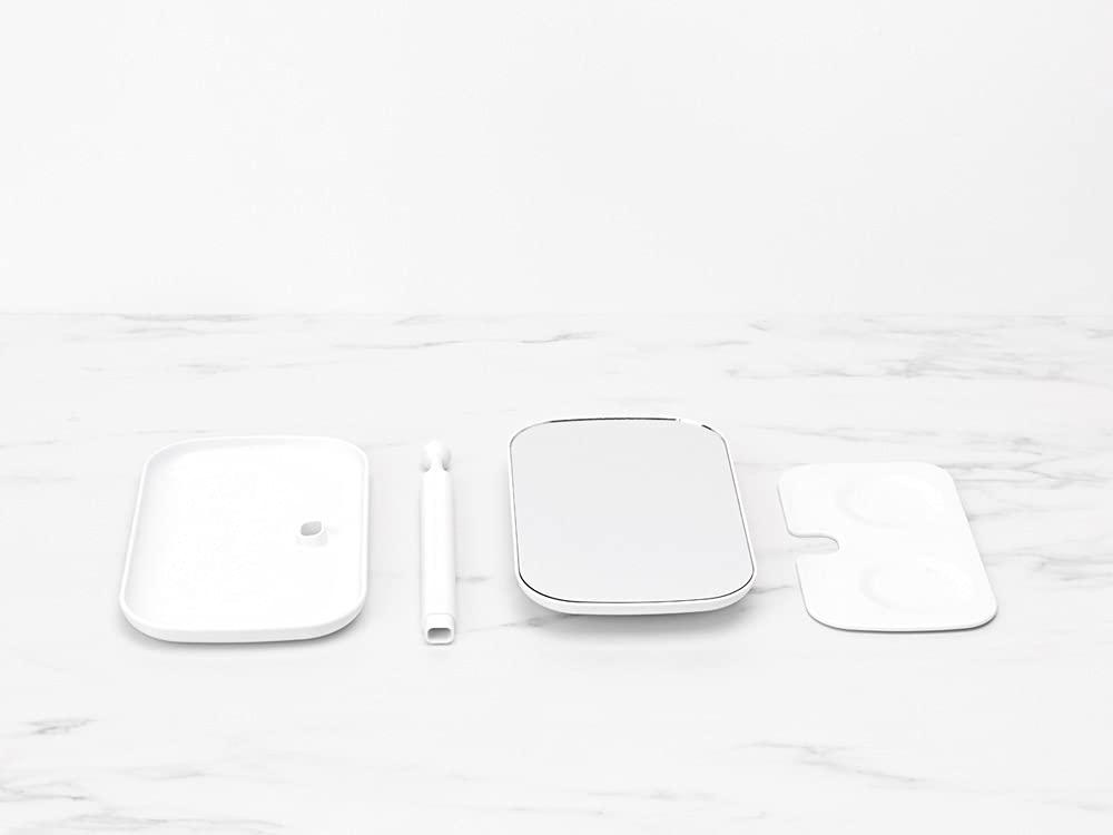 image:imageBrabantia Renew 360 Adjustable Vanity Bathroom Mirror with Stand amp Storage Tray White NonSlip Tray for Makeup Jewellery Shaving Accessories 8x8x11