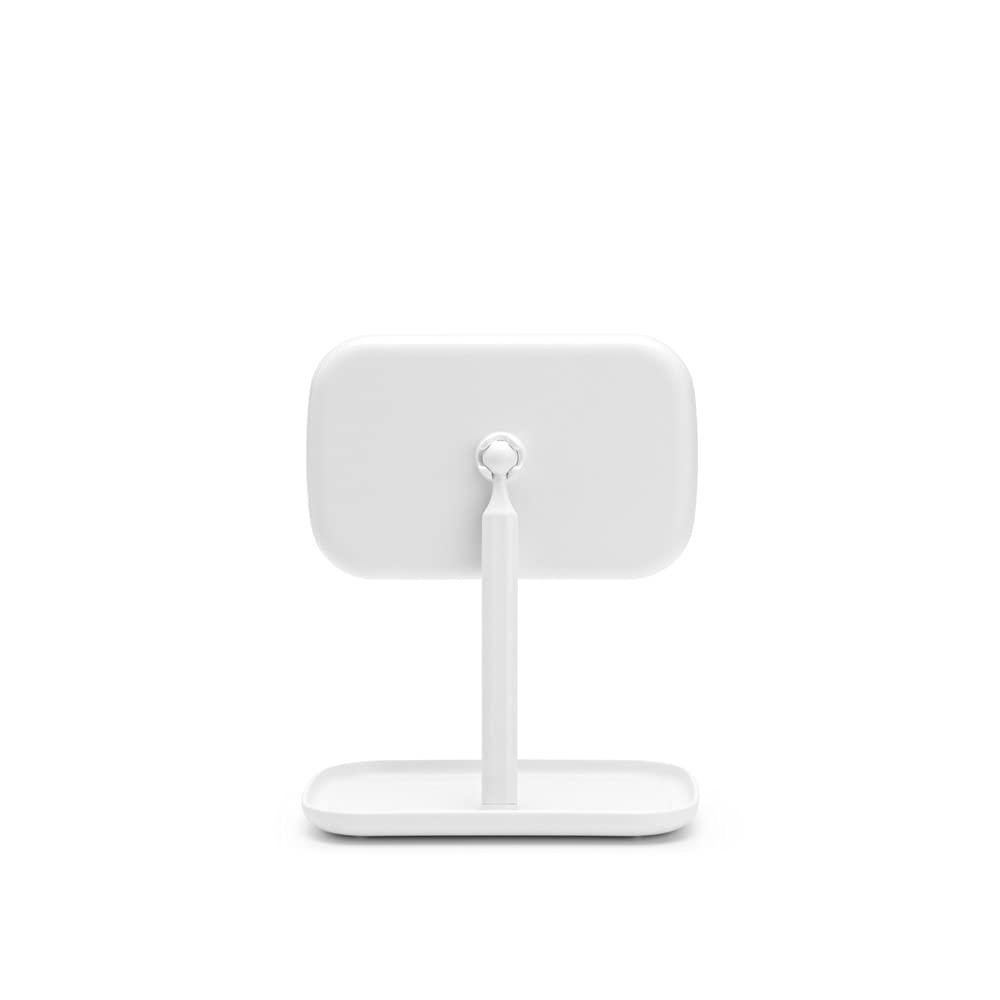 image:imageBrabantia Renew 360 Adjustable Vanity Bathroom Mirror with Stand amp Storage Tray White NonSlip Tray for Makeup Jewellery Shaving Accessories 8x8x11