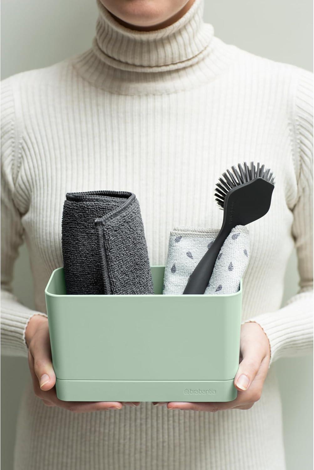 image:imageBrabantia Sink Organiser Dark Gray NonSlip NonScratch Kitchen Countertop Storage Caddy for Dish Brush Soap ClothsJade Green