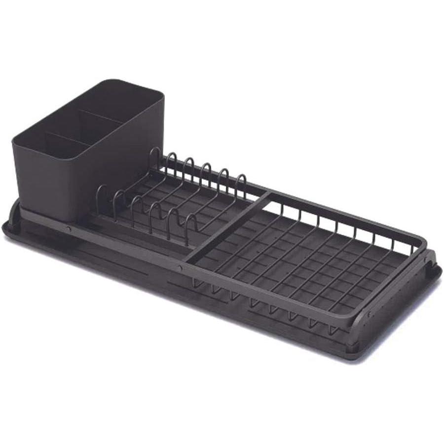 image:imageBrabantia Compact Dish Drying Draining Rack Dark Gray Plastic EasyClean Drip Tray amp Removable Cutlery BasketDark Gray