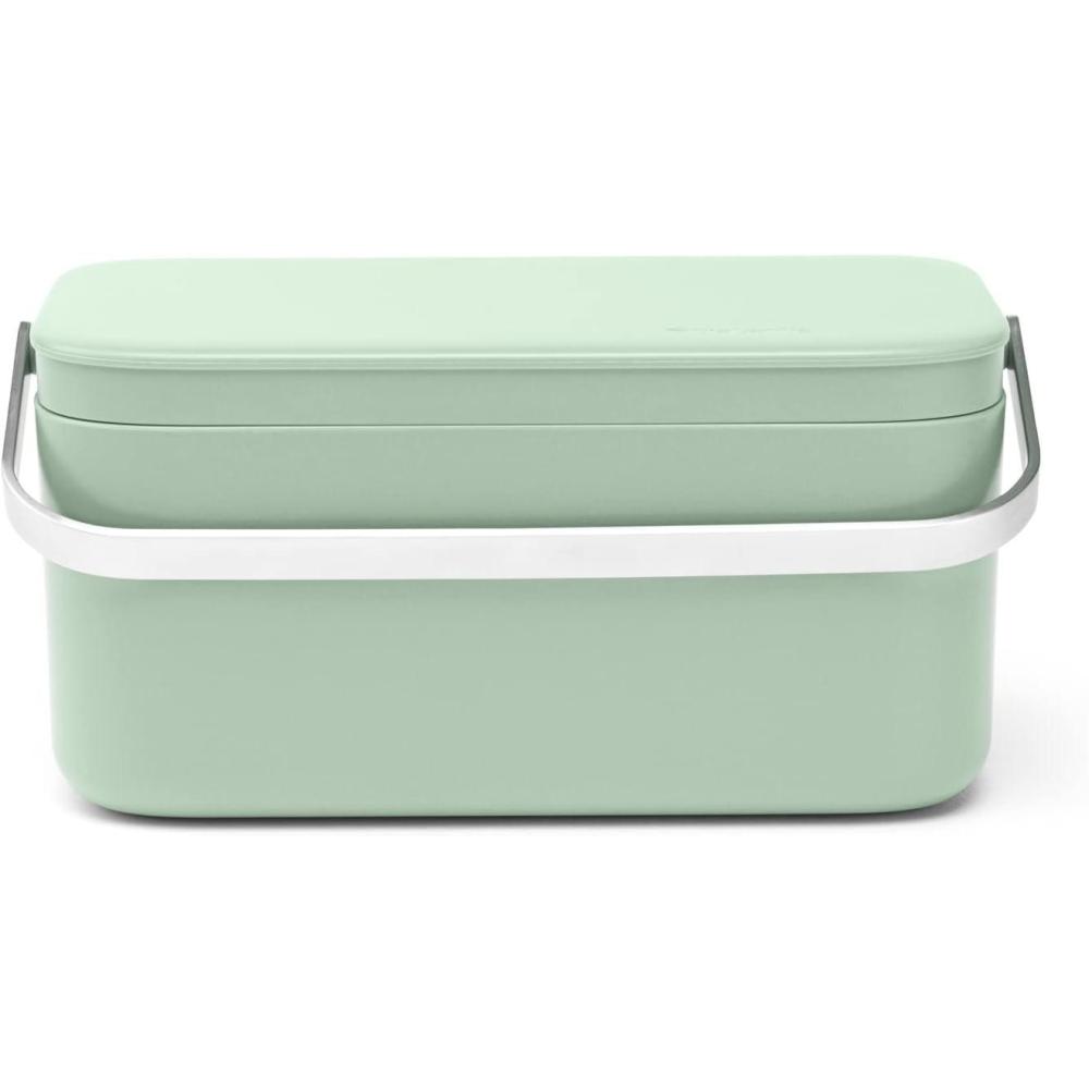 image:imageBrabantia Food Waste Caddy 048 GalDark Gray Kitchen Leftovers Can with StayOpen Lid amp Stainless Steel Handle for CompostingJade Green
