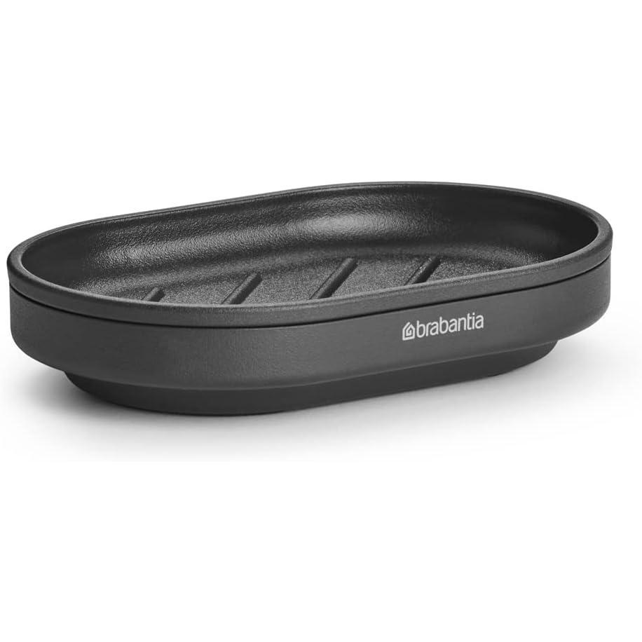 image:imageBrabantia Mindset Soap Dish Mineral Infinite Gray AntiRust Metal NonSlip Basin Soap Tray Holder for Bathroom Shower Kitchen Sink