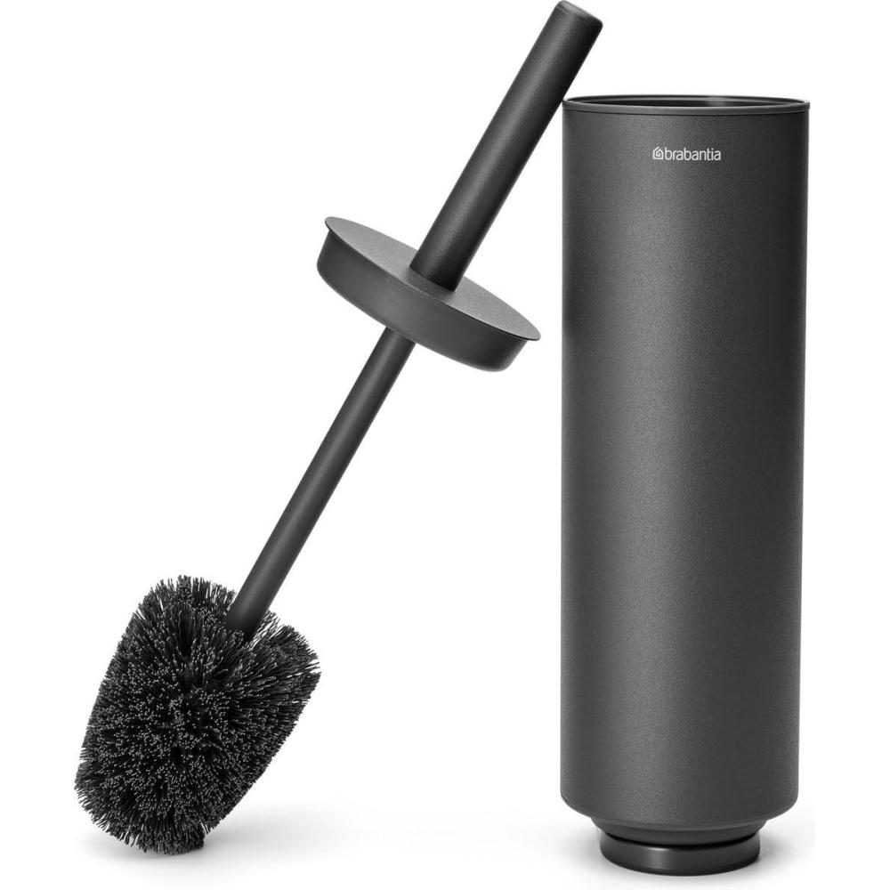 image:imageBrabantia Mindset Toilet Brush amp Holder Mineral Infinite Gray Bristle Brush Toilet Bowl Cleaner Wall Mountable Discrete Holder Removable Inner Holder LWH 38 x 43 x 165