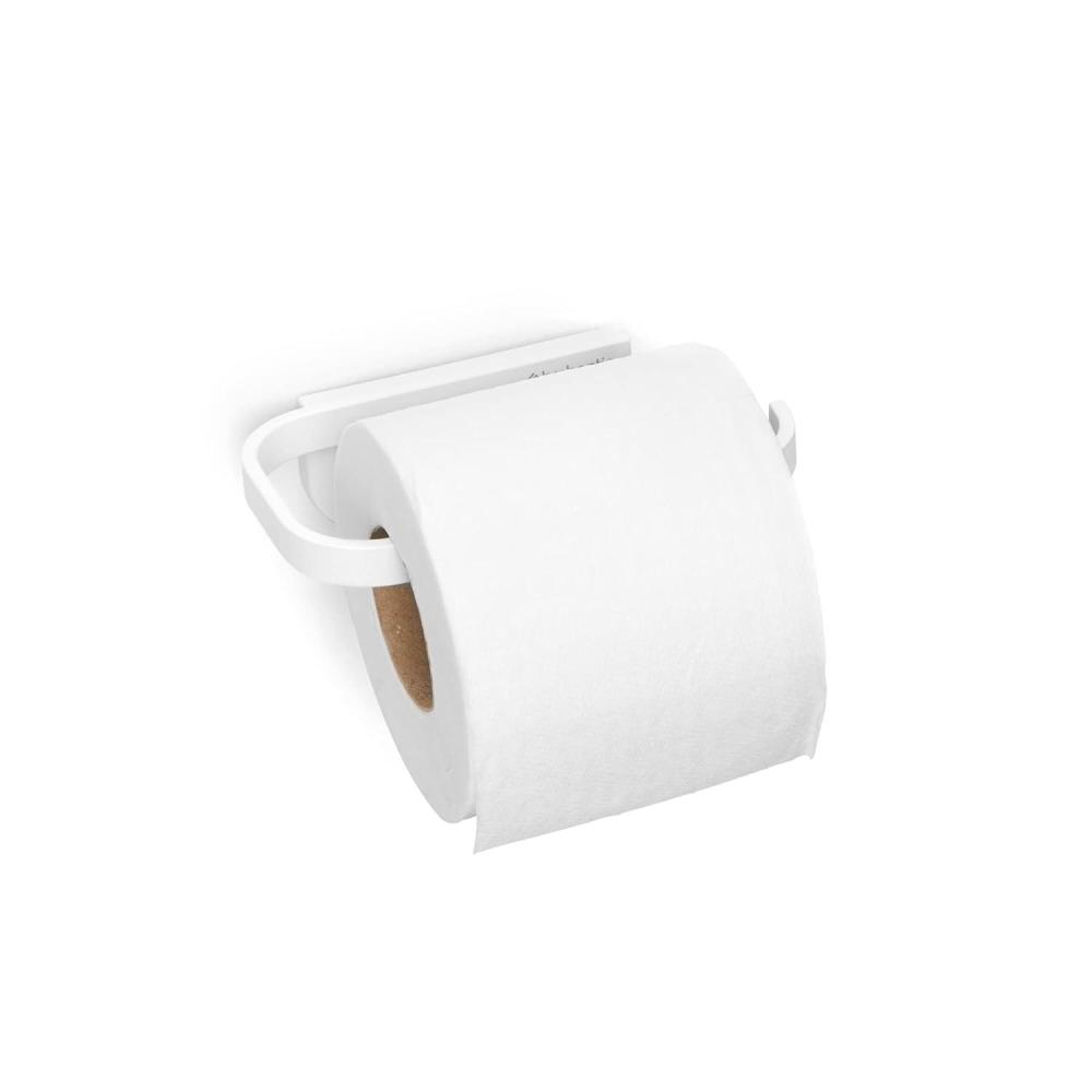 image:imageBrabantia Mindset Wall Mounted Toilet Roll Holder Mineral Fresh White Wide Opening Bathroom Tissue Rack Concealed Fixings AntiRust Materials