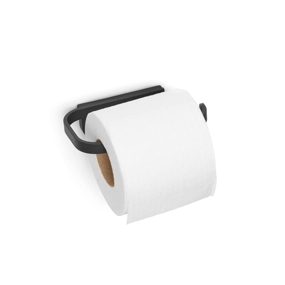 image:imageBrabantia Mindset Wall Mounted Toilet Roll Holder Mineral Infinite Gray Wide Opening Bathroom Tissue Rack Concealed Fixings AntiRust Materials