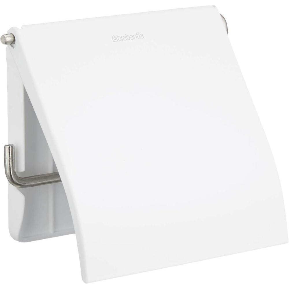 image:imageBrabantia Renew Toilet Roll Holder Brilliant Steel Left amp Right Handed Use DrillNoDrill Install RustFree Bathroom Paper DispenserWhite