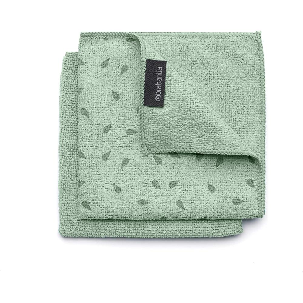 image:imageBrabantia x2 Microfiber Cleaning Dish Cloths Dark Gray Absorbent Hygenic Rags for Washing Cleaning Drying 12x12Jade Green