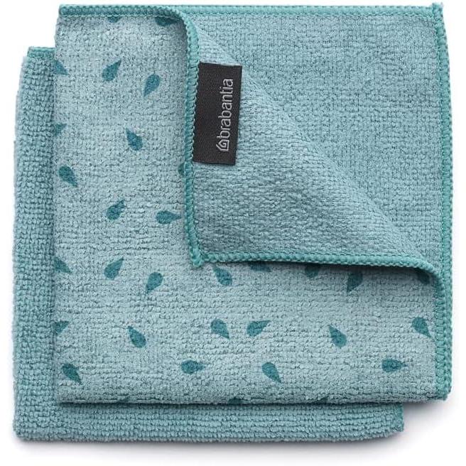 image:imageBrabantia x2 Microfiber Cleaning Dish Cloths Dark Gray Absorbent Hygenic Rags for Washing Cleaning Drying 12x12Mint