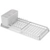 Brabantia Compact Dish Drying Draining Rack (Dark Gray) Plastic Easy-Clean Drip Tray & Removable Cutlery Basket(Light Gray)
