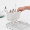 Brabantia Compact Dish Drying Draining Rack (Dark Gray) Plastic Easy-Clean Drip Tray & Removable Cutlery Basket(Light Gray)