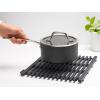 Brabantia Extendable Dish Drying Mat (Dark Gray) Silicone Washing Up Dish Draining Tray, Heat Resistant