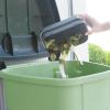 Brabantia Food Waste Caddy (0.48 Gal/Dark Gray) Kitchen Leftovers Can with Stay-Open Lid & Stainless Steel Handle for Composting(Gray)
