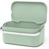 Brabantia Food Waste Caddy (0.48 Gal/Dark Gray) Kitchen Leftovers Can with Stay-Open Lid & Stainless Steel Handle for Composting(Jade Green)