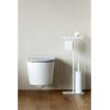 Brabantia Mindset Toilet Butler | Mineral Fresh White | Freestanding All-in-One Bathroom Accessory Set | Toilet Paper Holder Stand, Integrated Shelf & Toilet Brush & Holder | Bathroom Phone Holder(Mineral Fresh White)