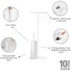 Brabantia Mindset Toilet Butler | Mineral Fresh White | Freestanding All-in-One Bathroom Accessory Set | Toilet Paper Holder Stand, Integrated Shelf & Toilet Brush & Holder | Bathroom Phone Holder(Mineral Fresh White)